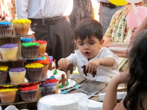 Santi with his birthday cake